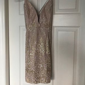 Champagne open back dress. Worn once!
